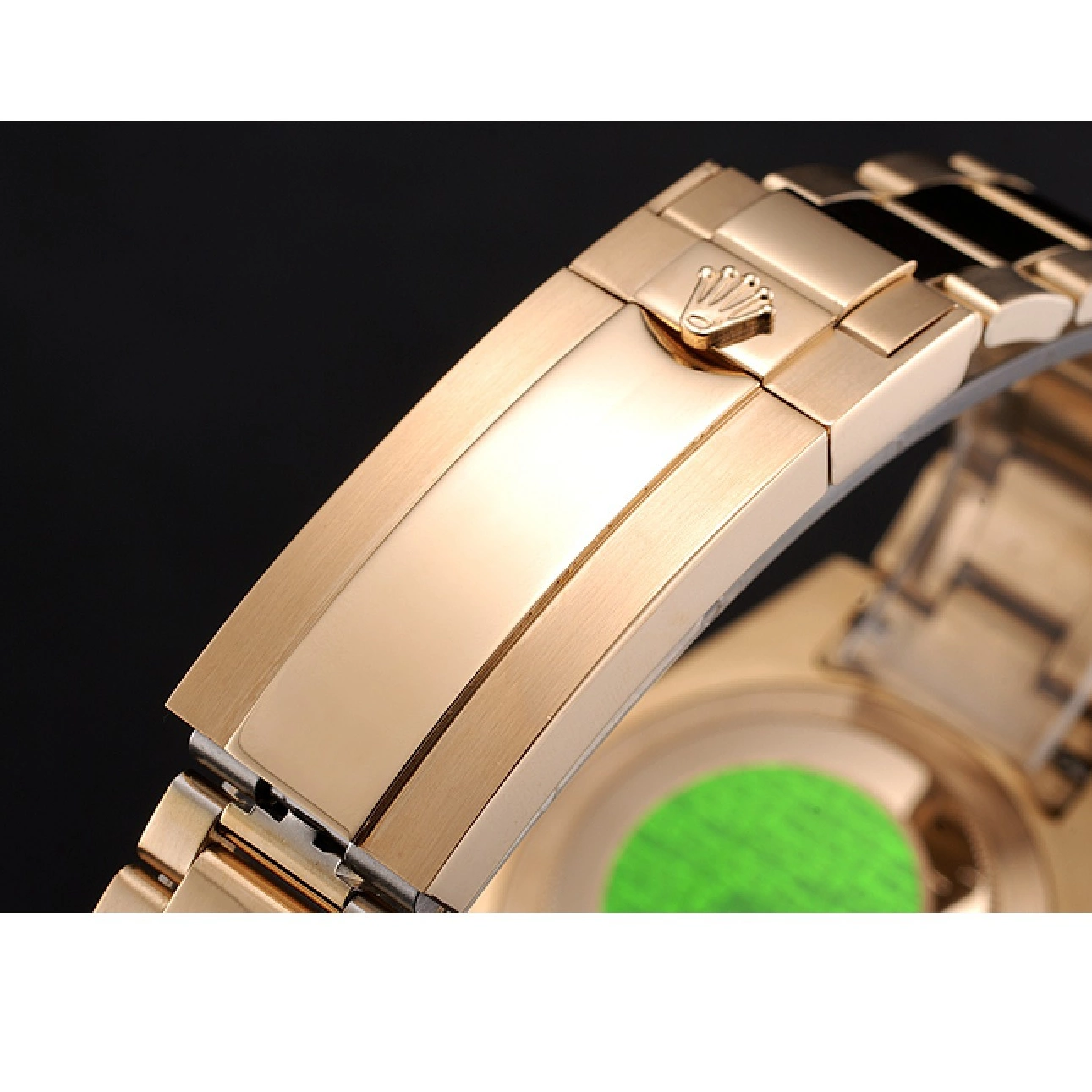 Aaa replica Black Markings Case Submariner Bracelet Bezel Diamond Yellow Dial Rolex Gold Swiss And Gold With 0718